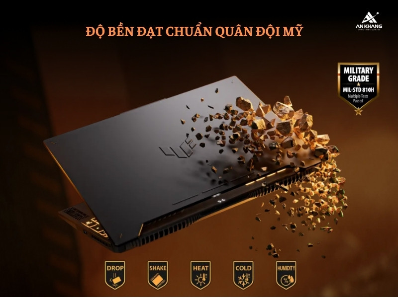 Asus TUF Gaming F15 đạt độ bền quân đội MIL-STD-810H