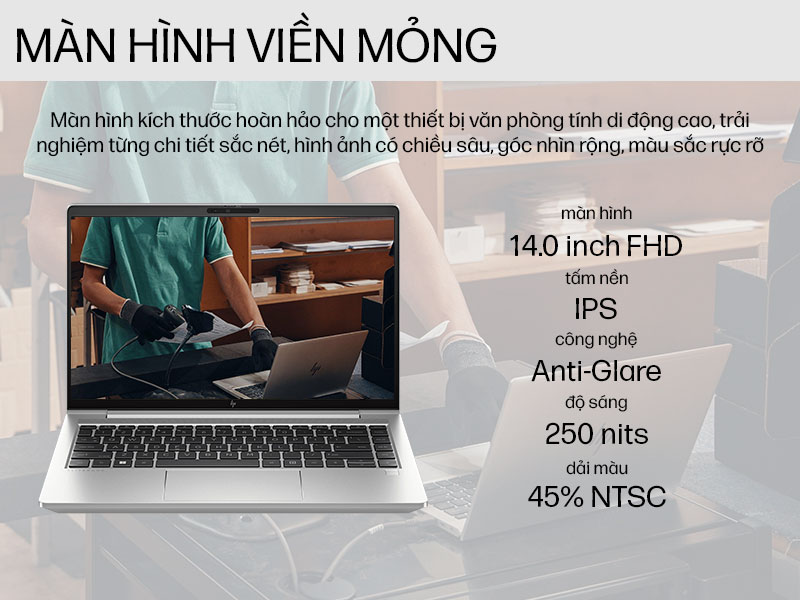 HP EliteBook 640 G10 873G3PA sở hữu màn hình viền mỏng14 inch