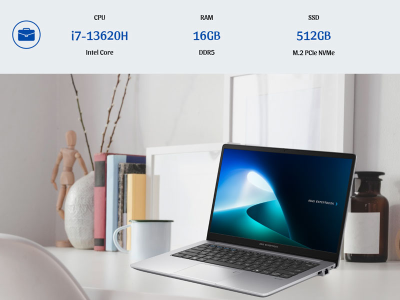 Hiệu năng mạnh mẽ đáp ứng đa tác vụ văn phòng của ASUS ExpertBook P1 P1403CVA-i716-50W