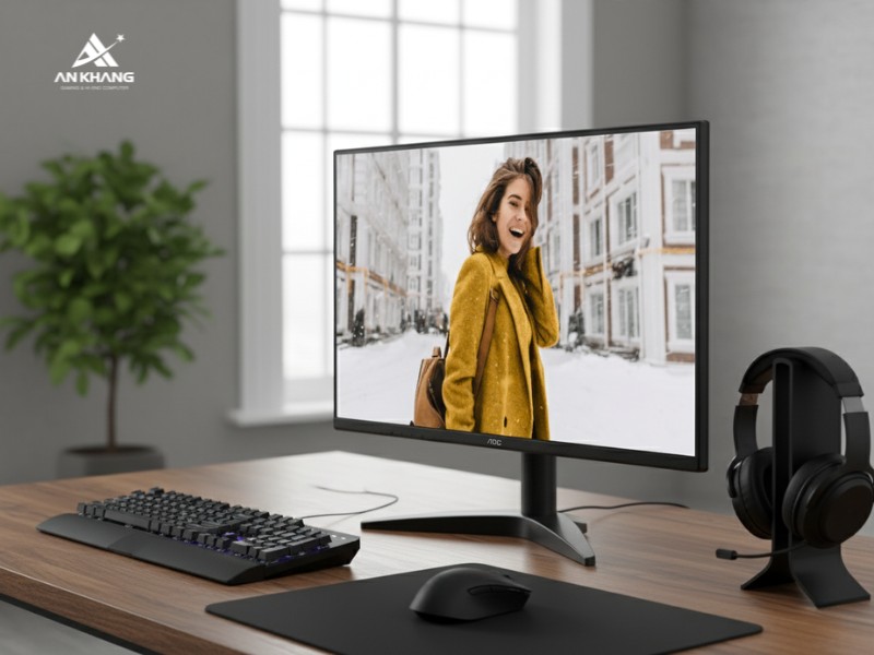 M&agrave;n h&igrave;nh AOC 25B36X thiết kế gọn nhẹ, viền mỏng hiện đại