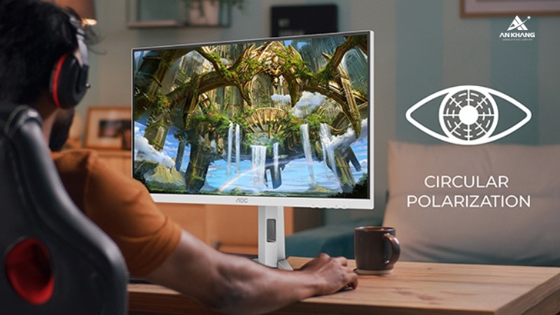 Màn hình gaming AOC Q27G4SL/WS với công nghệ phân cực tròn dịu mắt hiếm có