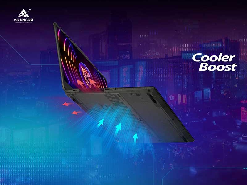 Laptop gaming MSI Cyborg 15 A13UC-2082VN với hệ thống tản nhiệt hiệu quả