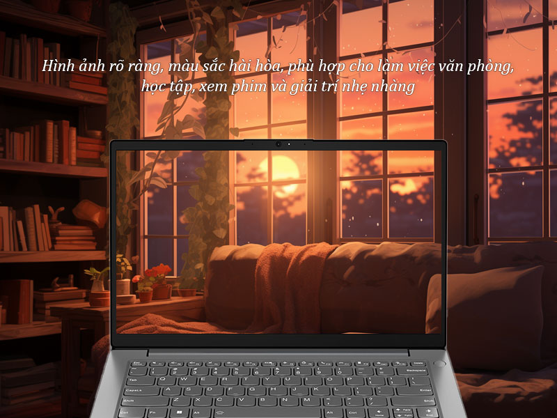 Trang bị m&agrave;n h&igrave;nh sắc n&eacute;t, hiển thị r&otilde; r&agrave;ng của Lenovo V14 G4 IRU
