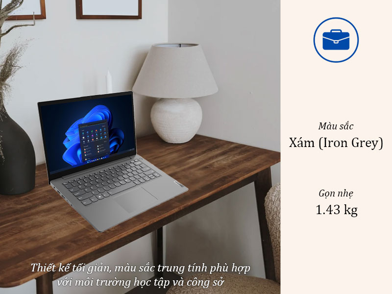 Lenovo V14 G4 IRU 83A000S4VN l&agrave; chiếc laptop văn ph&ograve;ng gọn nhẹ, thiết kế tối giản v&agrave; ph&ugrave; hợp với nhiều m&ocirc;i trường sử dụng