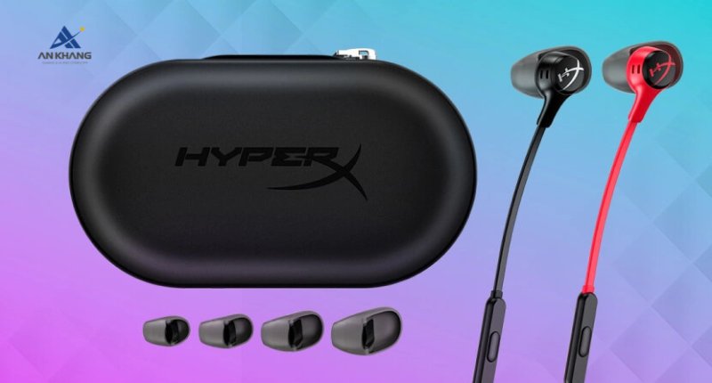 Tai nghe HP HyperX Cloud Earbuds II Red 705L8AA đi kèm hộp đựng tiện lợi