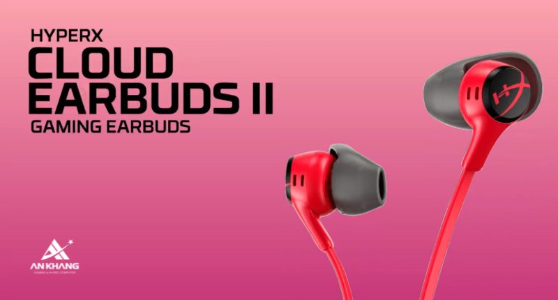 Tai nghe HP HyperX Cloud Earbuds II Red 705L8AA gọn nhẹ, tối ưu trải nghiệm âm thanh trên mọi thiết bị