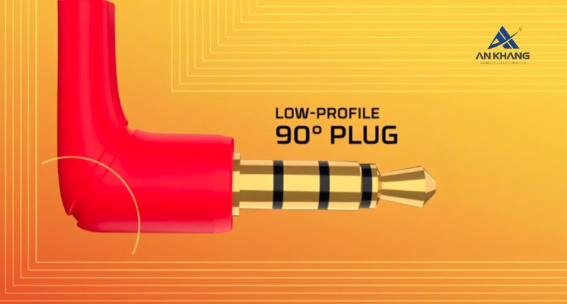 Tai nghe HP HyperX Cloud Earbuds II Red 705L8AA với đầu cắm góc 90 độ low-profile