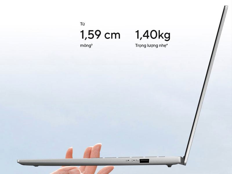 ASUS Vivobook S14 S3407VA-LY046W mang thiết kế tối giản, thanh lịch