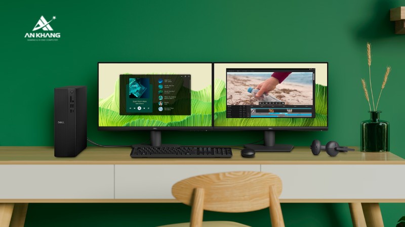 Máy tính để bàn Dell Slim ECS1250 71066641 với thiết kế nhỏ gọn, tiết kiệm không gian