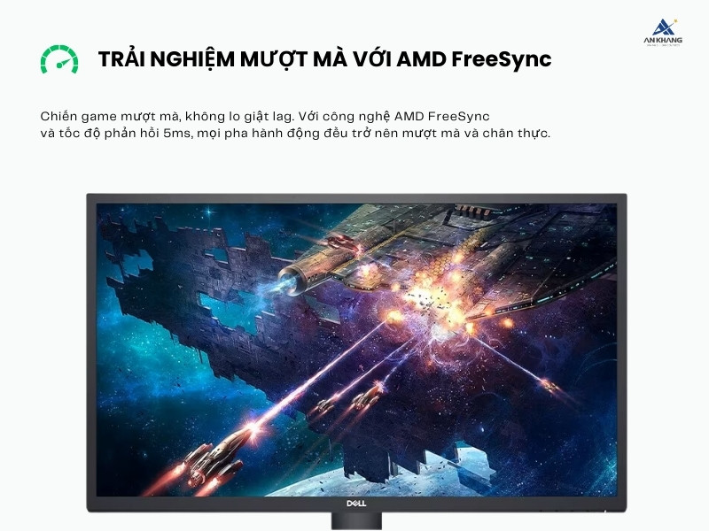 Màn hình Dell SE2722H 27.0inch FHD FreeSync cho trải nghiệm mượt mà, không giật lag