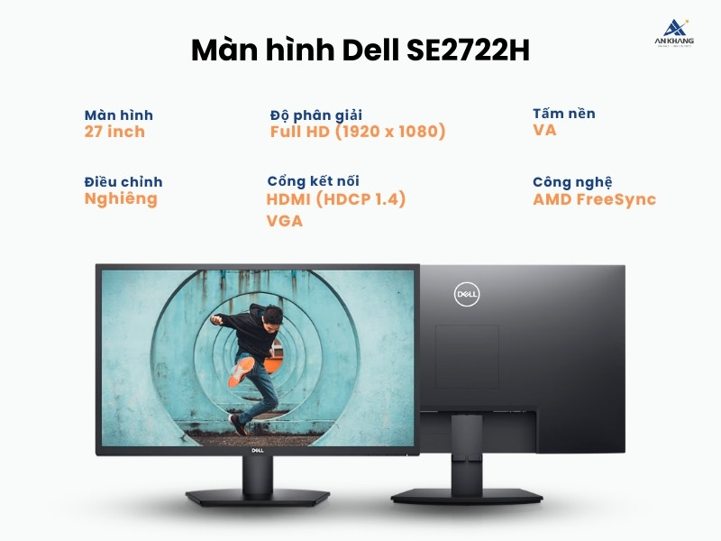 Màn hình Dell SE2722H 27.0inch FHD FreeSync là chiếc màn hình văn phòng chất lượng đáng sở hữu