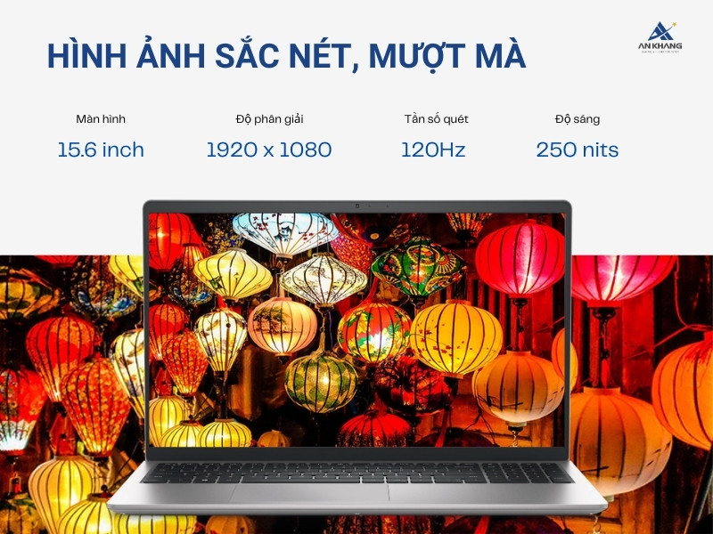 Laptop Dell Inspiron 3530 N5I5340W1 sở hữu màn hình 15.6 inch FHD 120Hz sắc nét