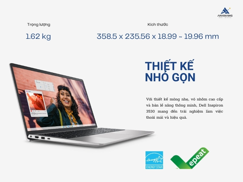 Máy tính xách tay Dell Inspiron 3530 N5I5340W1 với thiết kế nhỏ gọn