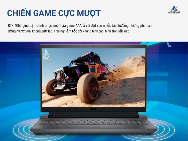 Dell Gaming G15 5530 G15-5530-i7HX161W11GR4060 trang bị card đồ họa NVIDIA GeForce RTX 4060 mạnh mẽ