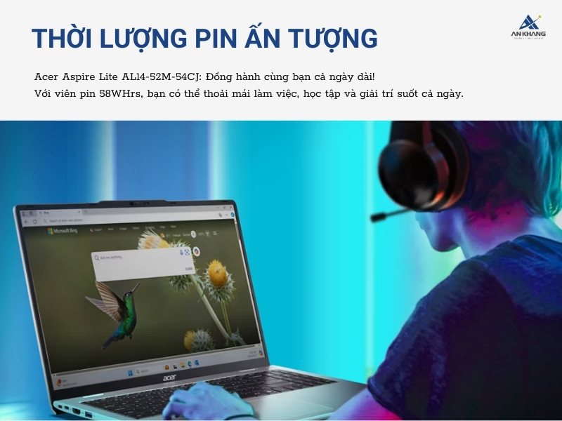 Thời lượng pin ấn tượng cho bạn thoải mái làm việc suốt ngày dài