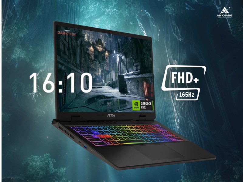 Laptop MSI Sword 16 HX B14VEKG-856VN sở hữu màn hình rộng 16 inch FHD+ 165Hz mượt mà, sắc nét