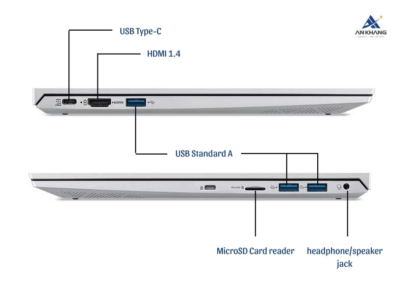 Laptop Acer Aspire Lite AL14-51P-35QD NX.J84SV.001 trang bị đầy đủ cổng kết nối