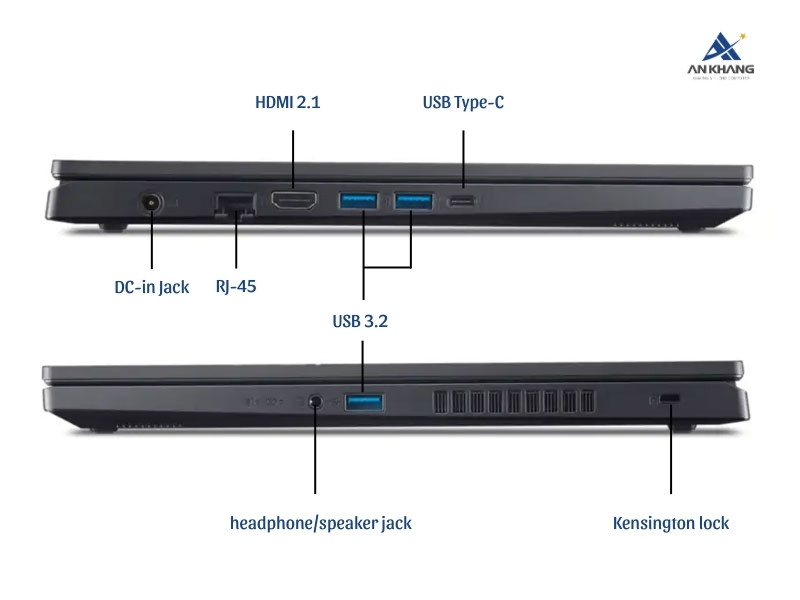 Acer Nitro V ANV15-51-91T5 NH.QQESV.009 trang bị đầy đủ cổng kết nối