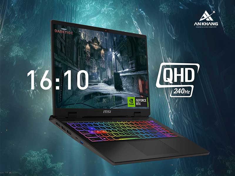 Laptop MSI Sword 16 HX B14VFKG-045VN với màn hình 240Hz sắc nét, mượt mà