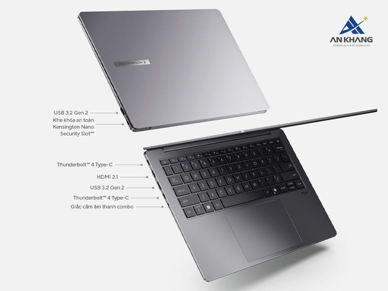 Laptop ASUS ExpertBook P5 P5405CSA-NZ0017W tối ưu cho trải nghiệm với các cổng kết nối được thiết kế đầy đủ và hiện đại