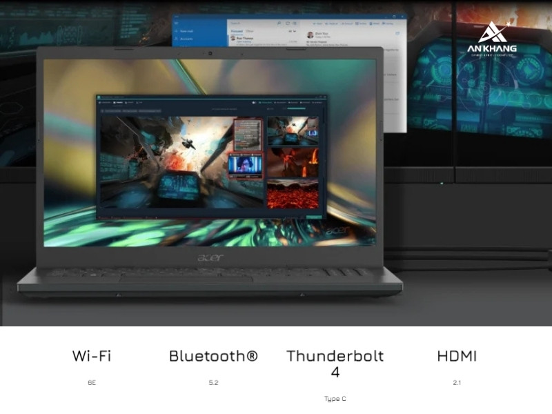 Acer Gaming Aspire 7 A715-59G-57TU NH.QX6SV.001 trang bị hệ thống kết nối toàn diện