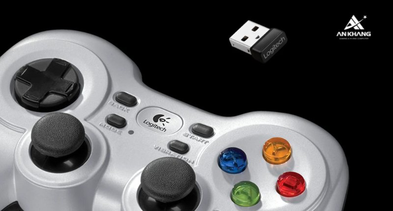 Tay cầm chơi game Logitech F710 trang bị kết nối không dây 2.4Ghz qua đầu thu nano