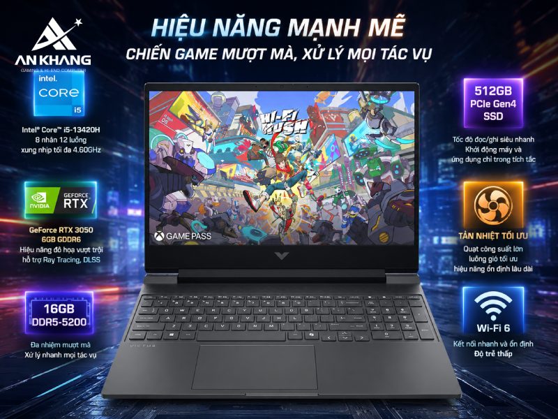 HP Victus 15-fa2452TX D44VLPA sở hữu hiệu năng đáp ứng đa nhu cầu từ làm việc, học tập đến giải trí
