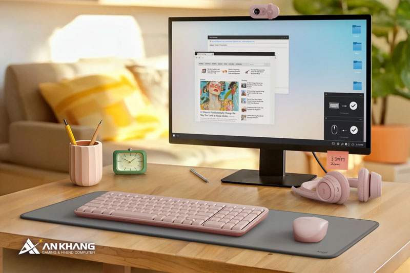 Bộ bàn phím chuột không dây Logitech MK250 Bluetooth Rose: điểm nhấn cho không gian làm việc của bạn