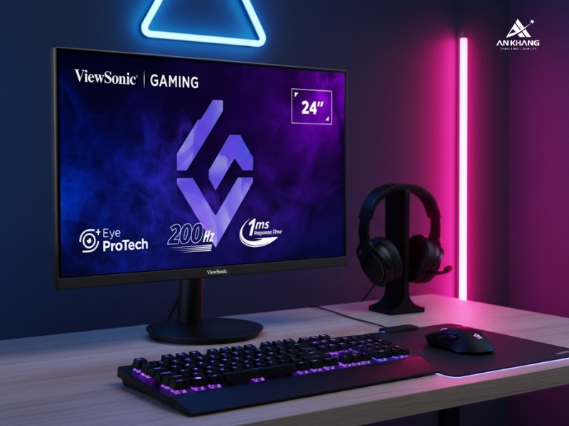 Màn hình gaming ViewSonic VX2425-HD-PRO thiết kế viền mỏng, hiện đại, tinh gọn