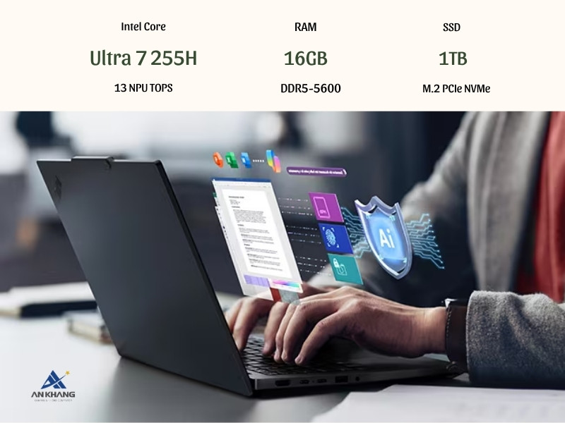 Laptop Lenovo ThinkPad E14 Gen 7 21SX002TVA đa nhiệm tốt, xử lý AI ngay trên thiết bị