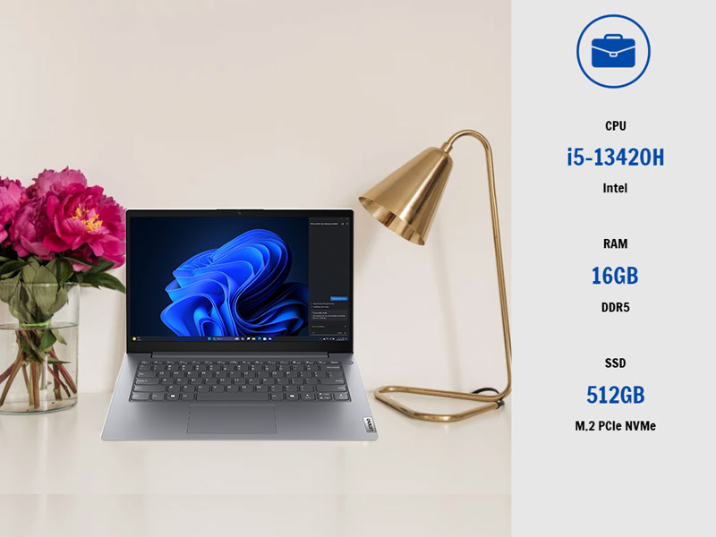 Laptop Lenovo V14 G5 IRL 83HD0062VA sở hữu hiệu năng vượt trội gi&uacute;p xử l&yacute; mượt m&agrave; c&aacute;c t&aacute;c vụ văn ph&ograve;ng
