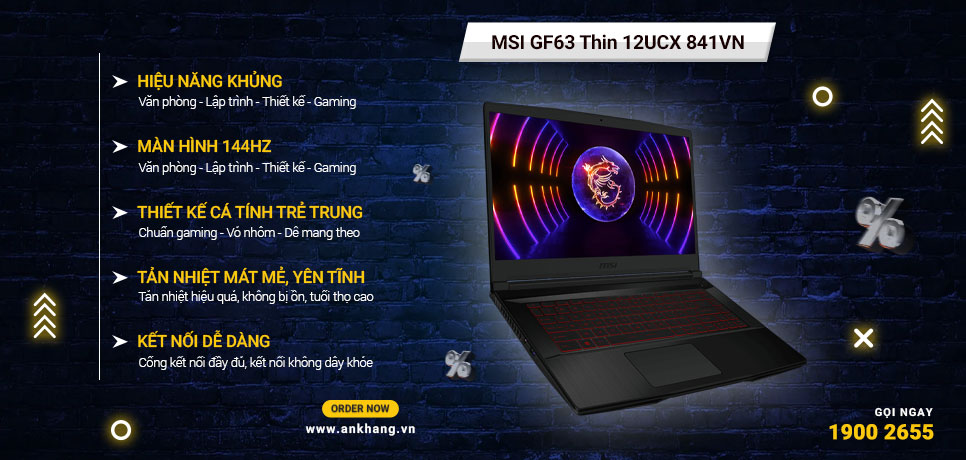 Laptop MSI GF63 Thin 12UCX 841VN - Cực ngon trong tầm giá