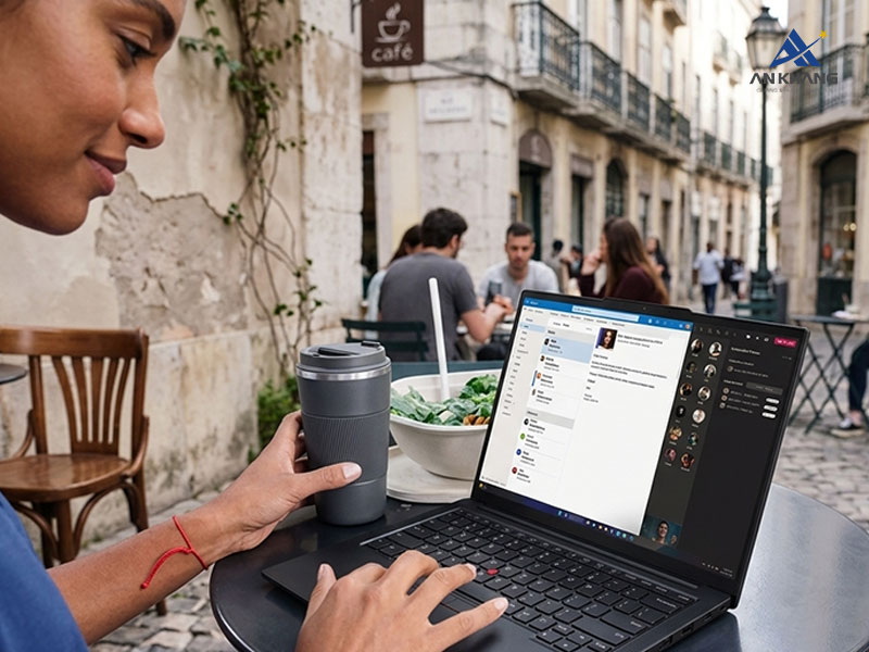 Màn hình của Lenovo ThinkPad E14 Gen 7 cho khả năng hiển thị sắc nét cùng góc nhìn rộng, giúp hình ảnh luôn rõ ràng ngay cả khi sử dụng ngoài trời.