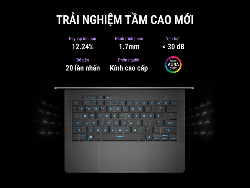 B&agrave;n ph&iacute;m của ROG Zephyrus G14 được thiết kế tối ưu cho trải nghiệm sử dụng