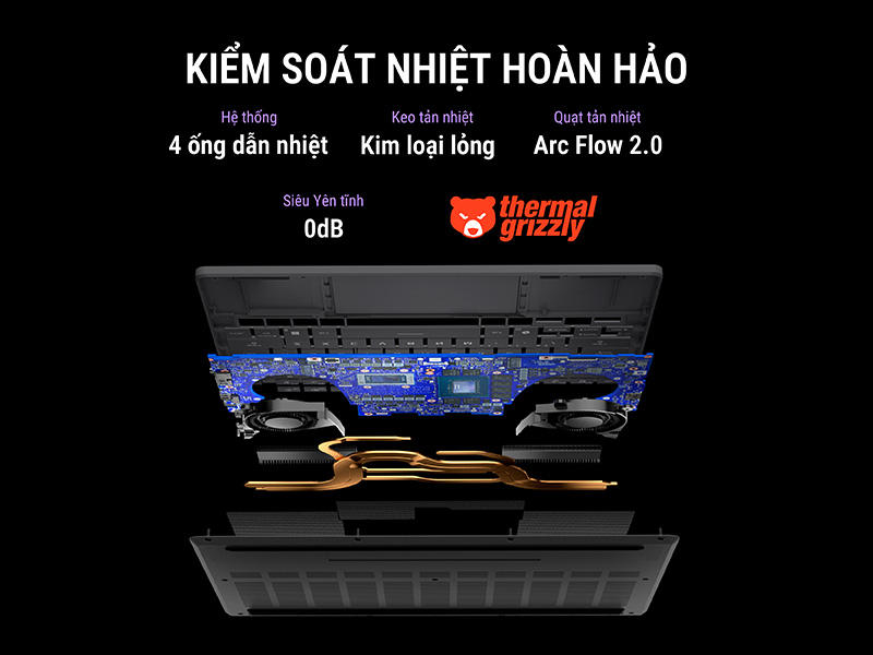 Hệ thống tản nhiệt tr&ecirc;n Zephyrus G14 kh&ocirc;ng chỉ mạnh mẽ m&agrave; c&ograve;n tối ưu cho trải nghiệm thực tế: m&aacute;t hơn &ndash; &ecirc;m hơn &ndash; bền hơn