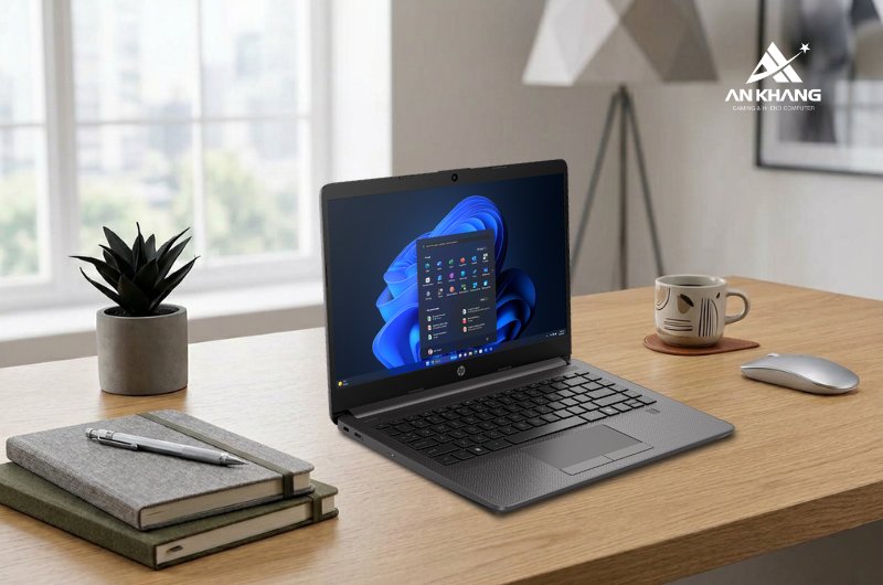 Laptop HP 240R G9 C40LFAT thiết kế gọn nhẹ chỉ 1.47 kg, nằm gọn trong balo hay túi xách công sở