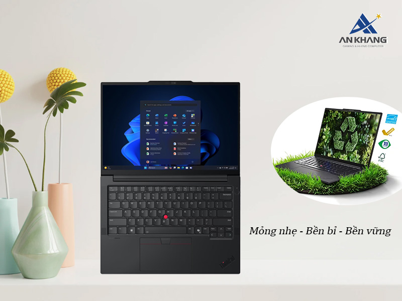 Lenovo ThinkPad E14 Gen 7 được thiết kế mỏng nhẹ, bền bỉ, hướng tới tương lai bền vững