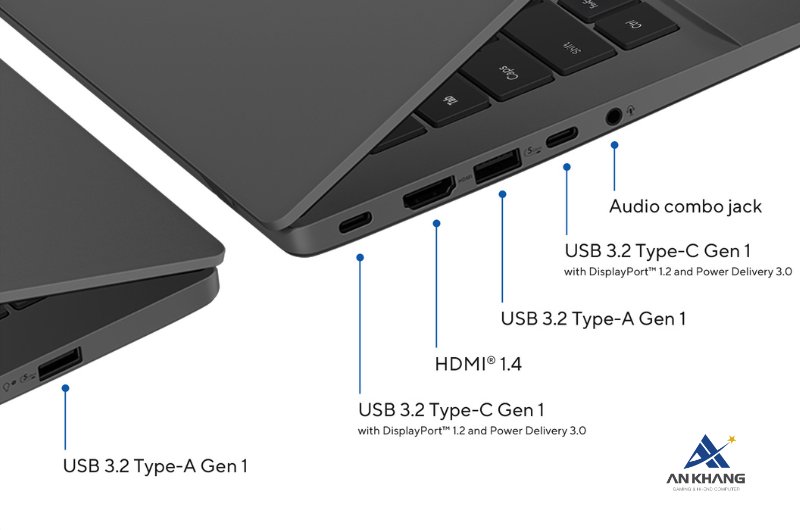 Laptop ASUS Vivobook S14 S3407CA-SF913W sở hữu hệ thống kết nối đầy đủ cho đại đa số nhu cầu