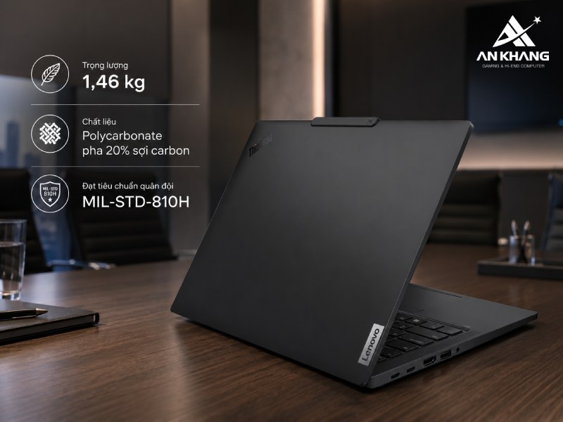 Lenovo ThinkPad T14 Gen 6 21QGS0HF00 là chiếc laptop doanh nghiệp mang thiết kế thanh lịch, bền bỉ
