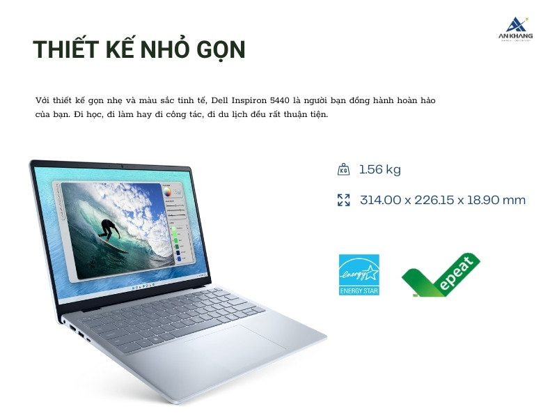 Máy tính Dell Inspiron 5440 71034770 ghi điểm với thiết kế nhỏ gọn, bền bỉ