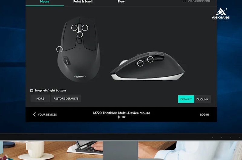 Chuột không dây Logitech M720 Triathlon màu đen (910-004792) tùy biến linh hoạt qua  Logi Options+