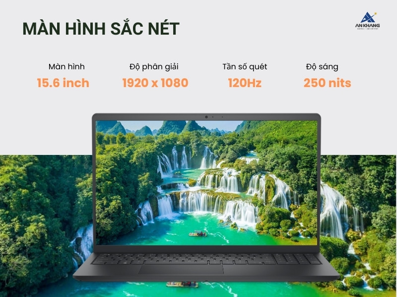 Laptop Dell Inspiron 15 3530 N3530-i7U161W11BLU-FP với màn hình 15.6 inch FHD 120Hz sắc nét