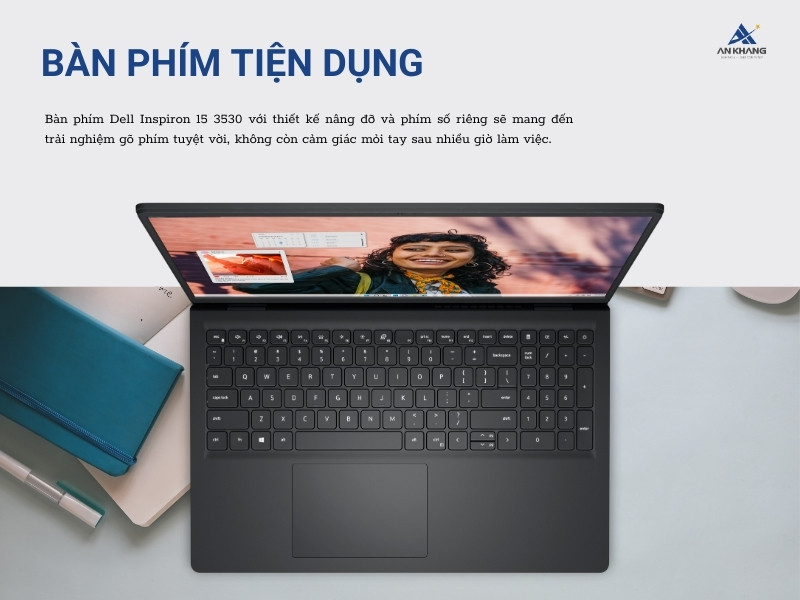 Dell Inspiron 15 3530 N3530-i7U161W11BLU-FP với thiết kế bàn phím tiện dụng