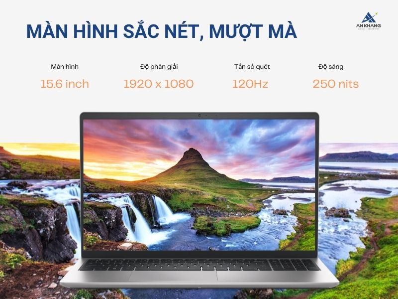 Chất lượng hiển thị sắc nét vời màn hình 15.6 inch FHD 120Hz