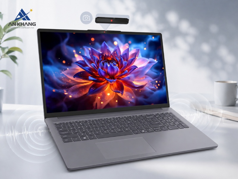 Lenovo IdeaPad Slim 3 16IPH11 83US0040VN mang đến âm thanh sống động, camera chất lượng cao và bảo mật toàn diện