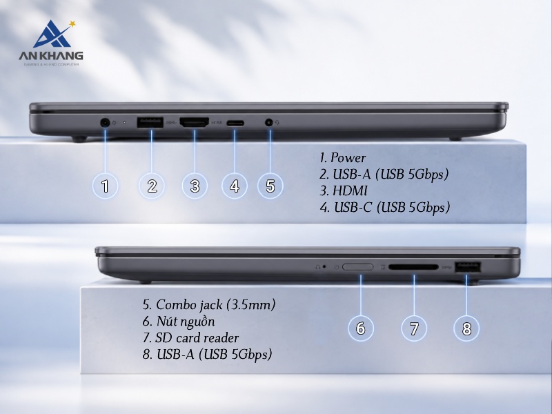 Laptop Lenovo IdeaPad Slim 3 16IPH11 83US0040VN với khả năng kết nối đáp ứng nhu cầu làm việc hàng ngày