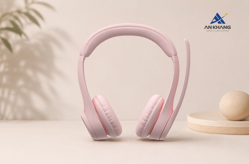 Tai nghe không dây Logitech Zone 300 Bluetooth màu hồng (Rose) chất lượng cao cho học tập, làm việc và giải trí