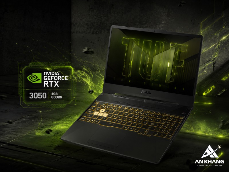 Laptop ASUS TUF Gaming A15 FA506NCG-HN329W được trang bị card đồ họa RTX 3050