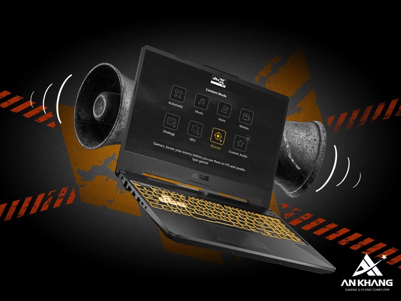 Laptop ASUS TUF Gaming A15 FA506NCG-HN329W cùng hệ thống âm thanh sống động