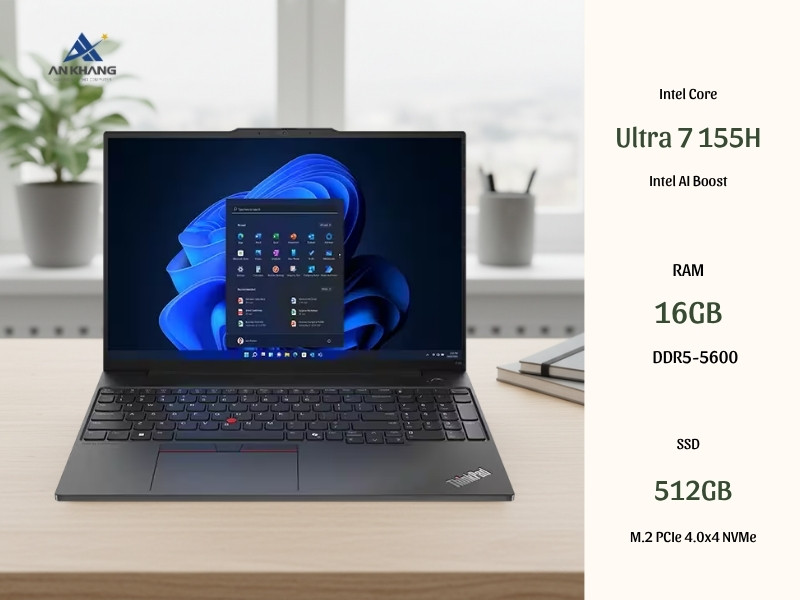 Laptop Lenovo ThinkPad E16 Gen 2 21MA004KVA hiệu năng cao tích hợp NPU